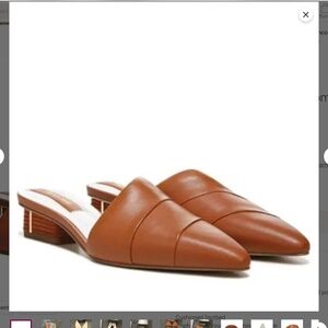 FRANCO SARTO Oasis 3 Womens Leather Almond Toe Mules In Bisquit